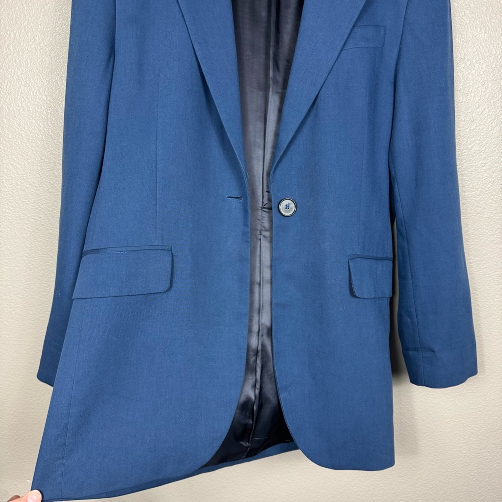 Zara Blazer Navy Blue Oversized Boxy Fit XS G - Picture 6 of 10